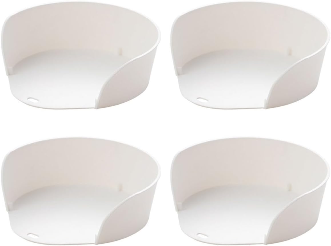 4Pcs Stackable Japanese Style Hot Pot Food Plates Multi-use Vegetable Tray Capacity Dining Ware for Family and Restaurant Food Storage and Serving