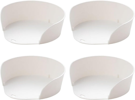 4Pcs Stackable Japanese Style Hot Pot Food Plates Multi-use Vegetable Tray Capacity Dining Ware for Family and Restaurant Food Storage and Serving