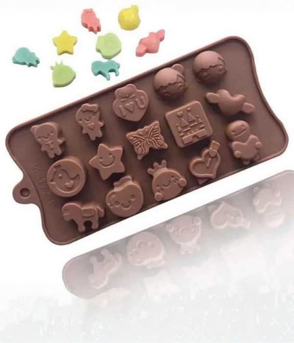 Silicone Candy Mold, Mixed Shapes Baking Tray for Chocolate, Fondant, and Sweet Making