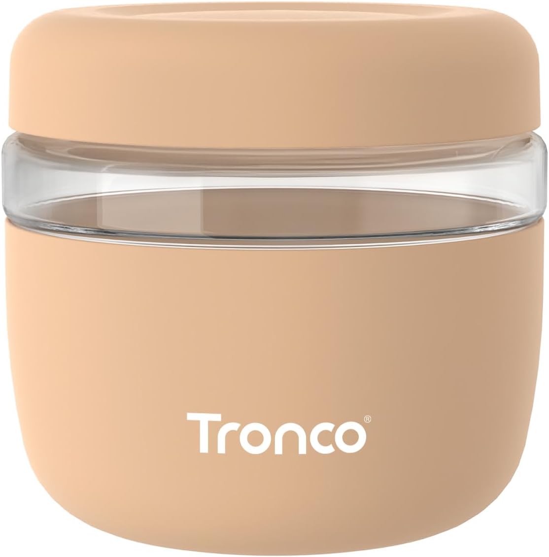 Tronco 24 oz Glass Lunch Bowl Container with Lid, Reusable Glass Food Container for Salad, Snack,Yogurt, Soup Food Storage, Meal Prep, Airtight, Leak & Spill Proof, Dishwasher Safe, BPA-Free, Set of 1