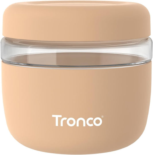 Tronco 24 oz Glass Lunch Bowl Container with Lid, Reusable Glass Food Container for Salad, Snack,Yogurt, Soup Food Storage, Meal Prep, Airtight, Leak & Spill Proof, Dishwasher Safe, BPA-Free, Set of 1