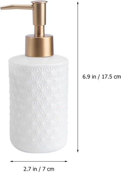 Wakauto Ceramic Bathroom Washing Accessory Set White Including Soap Plate Lotion Container Toothbrush Cup for Bathroom Organization and Space Saving