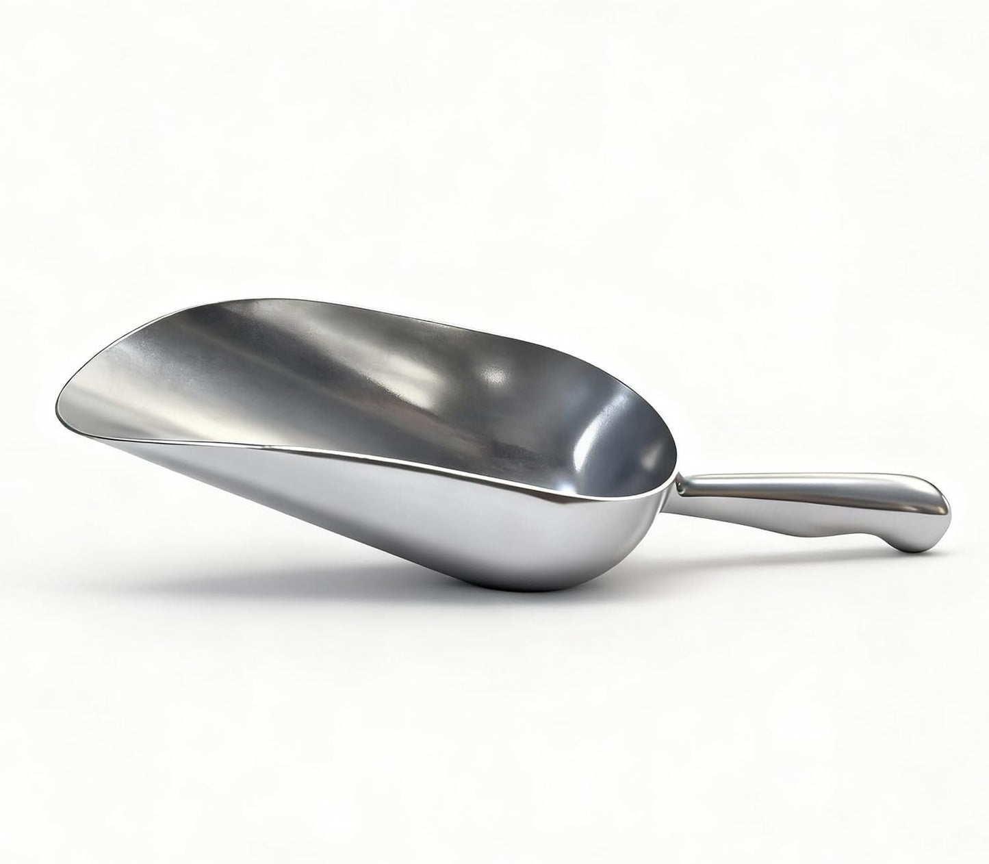 6 OZ Cast Aluminum Utility Scoop, One-Piece Solid Ice Scoop for Ice Bucket, Bar, Kitchen, Multipurpose Food Scooper for Flour, Sugar, Popcorn, Dog Food (Silver) (6OZ)