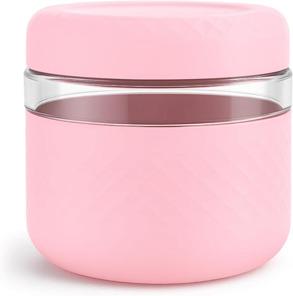 24 oz Glass Lunch Bowl Container with Lid | Leak & Spill Proof, BPA-Free, Microwave & Dishwasher Safe, Airtight Meal Prep & Food Storage Jar for Lunch, Salad, Soup, Overnight Oats, Stew, Yogurt