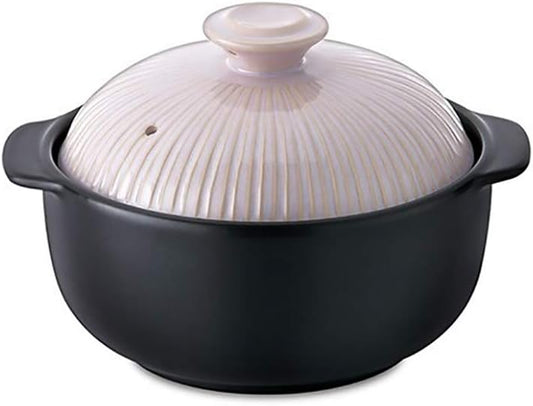 Kitchen Flower Lucia Natural Glazed Ceramic Porcelain Cookware Hot Pot (Beige Pink 1400ml)