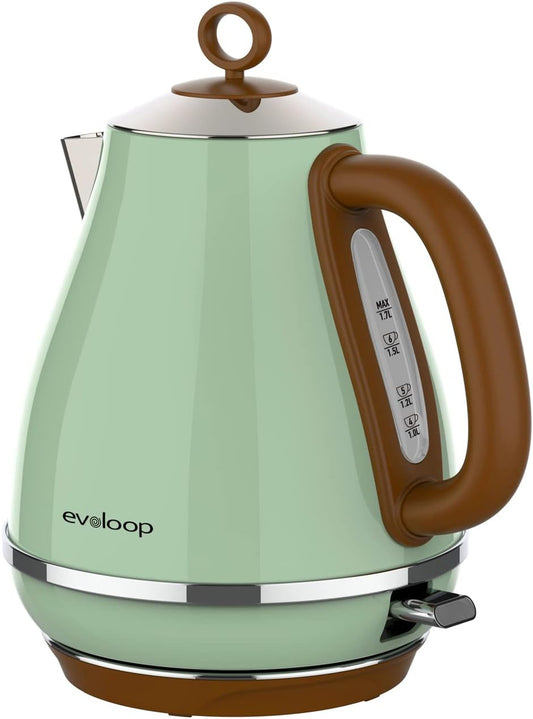 Evoloop 1.7L Electric Kettles, BPA Free Tea Kettle, Hot Water Boiler Heater, Stainless Steel Teapot, Auto Shut-Off & Boil-Dry Protection, 120V/1500W