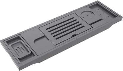 Temple Spring Wooden Bathtub Tray, Bamboo Bathroom Accessories, Bath Tray for Tub, at Home Spa Essentials, Board for Tub Table, Bath Caddy for Bathtub Accessories & Bathroom Essentials – Slate Grey