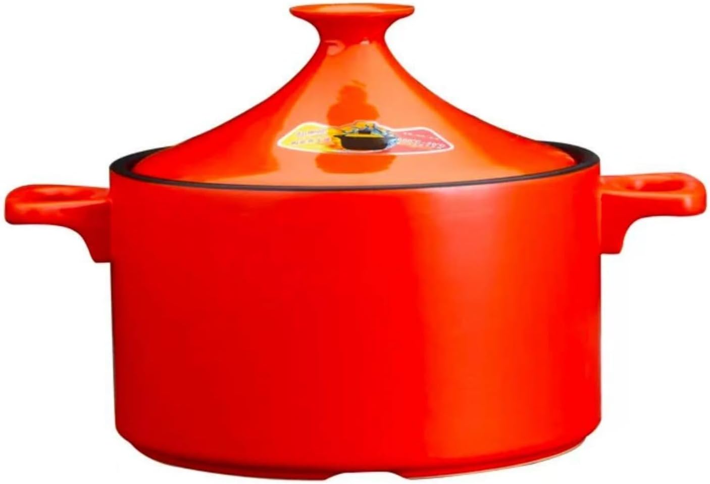 4l Tagine Ceramic Pot Moroccan Tagine Cooking Pot Handmade Ceramic Casserole Healthy Clay Pot for Braising Slow Cooking the Best Choice for Birthday Gifts (red)