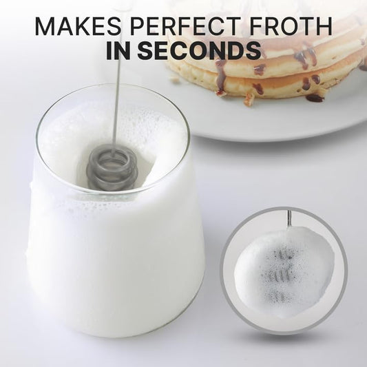Zulay Kitchen Milk Frother with Patented Tornado Triple Whisk – Handheld Foam Maker for Coffee, Lattes, Matcha & Hot Chocolate – Rich, Creamy Froth in Seconds