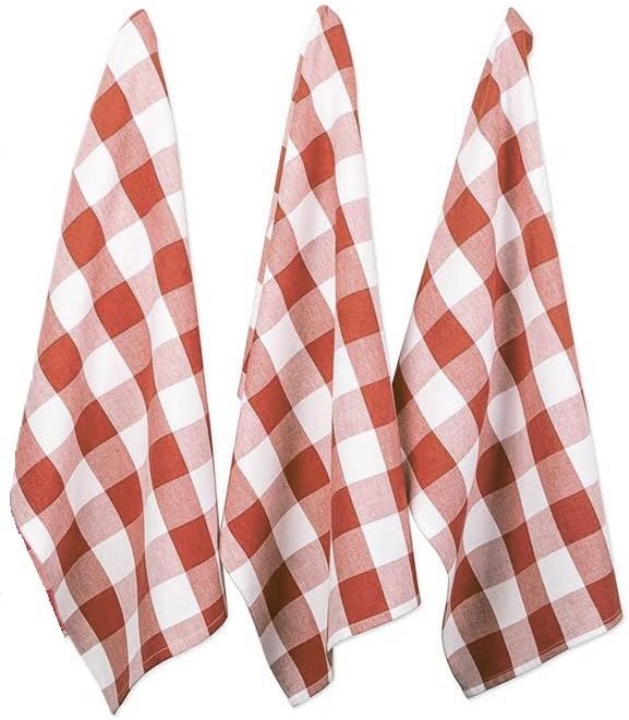 Urban Villa Kitchen Towels Set of 6 Buffalo Checks Rust Kitchen Towels 20X30 Inches 100% Cotton Highly Absorbent Kitchen Towels Premium Quality Ultra Soft Mitered Corners KitchenTowels