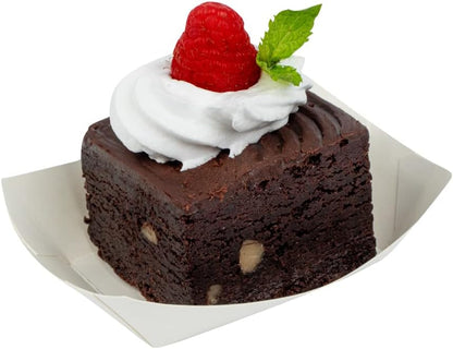 Restaurantware Bio Tek 4 Ounce Paper Boats 50 Disposable #25 Food Trays - PE Lining Durable White Paper Food Baskets For Concession Stands Picnics or Fairs Stackable