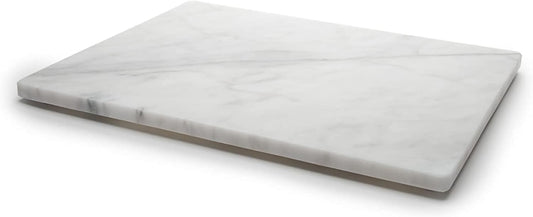KC KULLICRAFT 8×12 Inches White Marble Cheese & Charcuterie Serving Board – Natural Marble Cutting Board & Pastry Slab with Non‑Slip Feet – Premium Stone Kitchen Tray Gift.