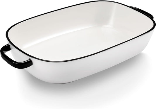 4.5 Quart Ceramic Baking Dish,Serving Bakeware for Casserole,Lasagna,Gratin,Broiling,Roasting,and Baking.Large Deep 14x10x3.11 inches Pan,Safe for Oven Microwave Refrigerator Disinfection Cabinet and