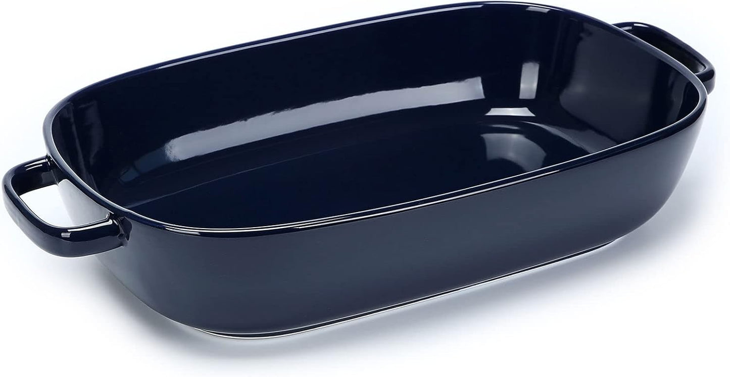6 Quart Large Rectangular Baking Dish, 16x11 Inches Ceramic Baking Pan Casserole Dish for Cooking,Kitchen and Daily Use, Safe for Oven Microwave Refrigerator Disinfection Cabinet and Dishwasher,Blue