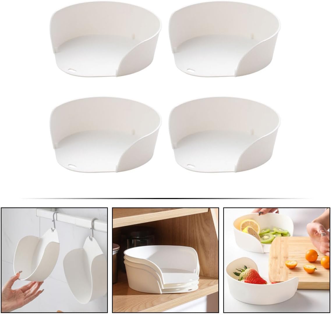 4Pcs Stackable Japanese Style Hot Pot Food Plates Multi-use Vegetable Tray Capacity Dining Ware for Family and Restaurant Food Storage and Serving
