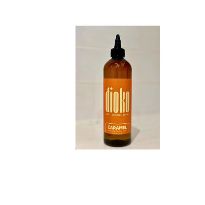 Dioko Simple Syrup, 12 fl. oz Premium Coffee & Dessert Syrup with Easy Pour Spout | No Artificial Dyes or Colors | Perfect for Lattes, Iced Coffee, Cocktails, Pancakes & More (Caramel)