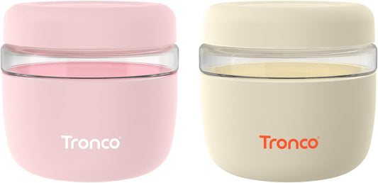 Tronco 24 oz Glass Food Storage Containers with Lids, Airtight, Leak & Spill Proof Glass Lunch Bowls for Meal Prep, Salad, Yogurt, Soup & Stew, Microwave & Dishwasher Safe, BPA-Free, Set of 2