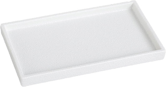 Bathroom Vanity Tray - 11'' Ceramic Rough-Textured Rectangle Countertop Tray, Heavy-Duty Perfume Organizer Plate, Jewelry Ring Tray, Kitchen Soap Dispenser Stone Trays, White