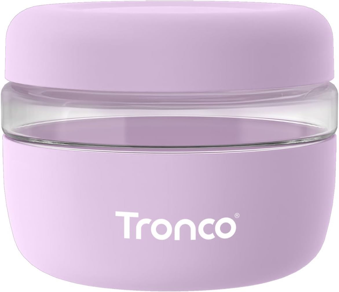 Tronco 16 oz Glass Food Storage Containers with Lids, Airtight, Leak & Spill Proof Glass Lunch Bowls for Meal Prep, Salad, Yogurt, Soup & Stew, Microwave & Dishwasher Safe, BPA-Free, Set of 1