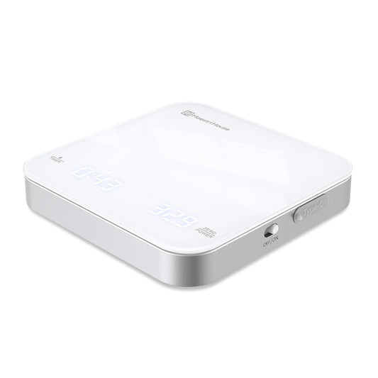 Maestri House Mini Coffee Scale with Timer, USB-C Rechargeable Espresso Scale, 2kg/0.1g Accurate Scale for Espresso and Pour-Over Coffee, Portable Digital Kitchen Scale with Auto Timer (White&Silver)