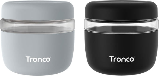 Tronco 24 oz Glass Food Storage Containers with Lids, Airtight, Leak & Spill Proof Glass Lunch Bowls for Meal Prep, Salad, Yogurt, Soup & Stew, Microwave & Dishwasher Safe, BPA-Free, Set of 2