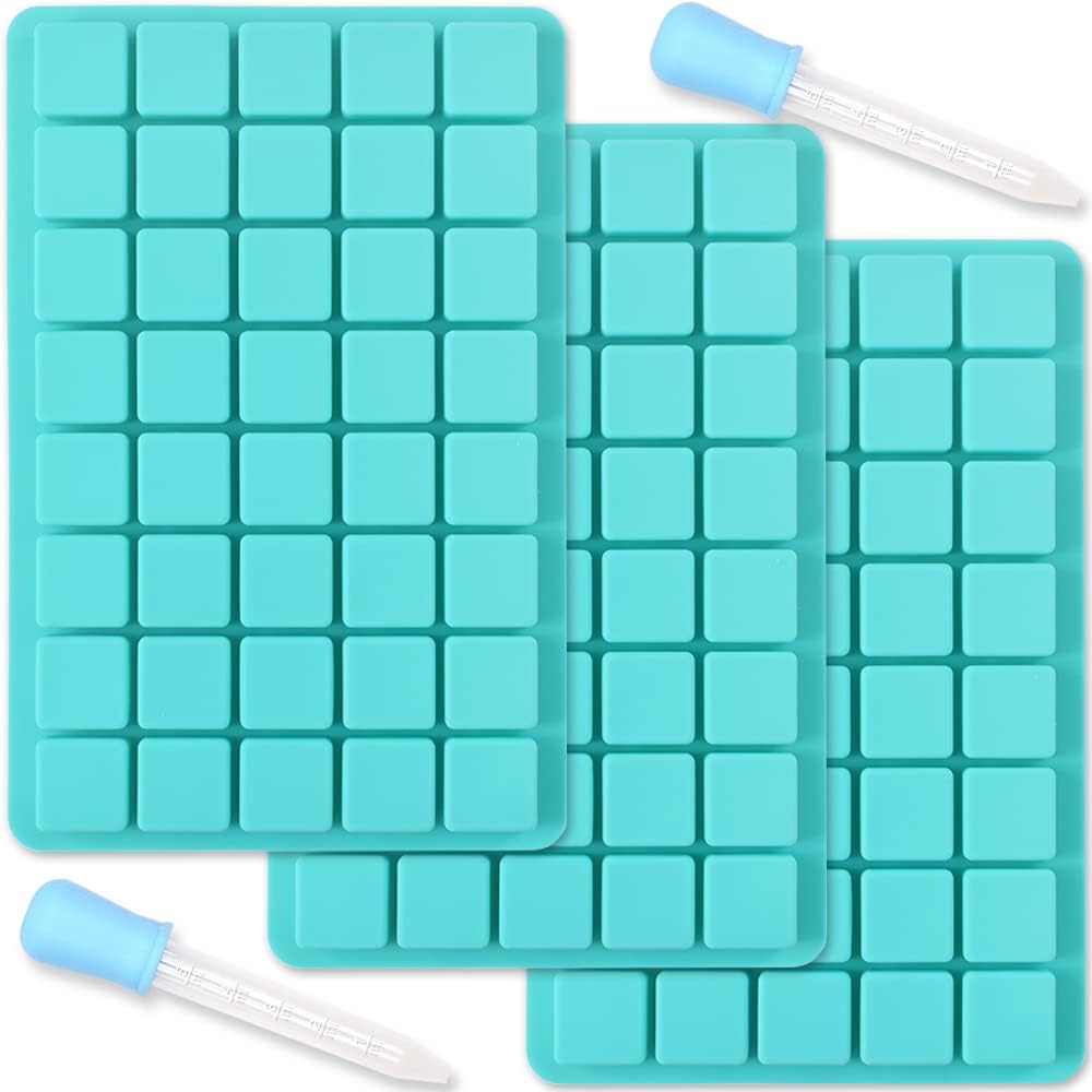 40 Cavities Square Silicone Mold, for Making Chocolate Candy, Ice Cube Tray, Truffles Pralines, 3 Packs