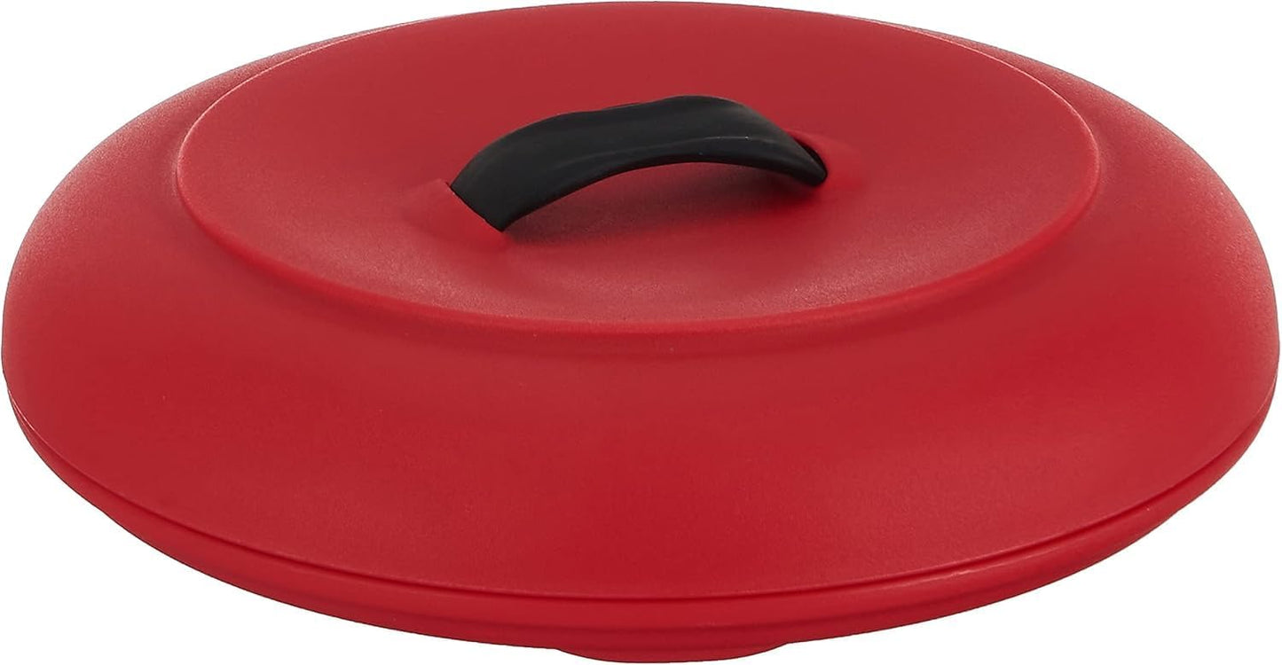 Dexas Tortilla Warmer 8.5x8.5x2.5 Inches, Microwavable Tortilla Warmer, Red Color, Perfect for Warming Tortillas, Bread, Pancakes, Cornbread, Food Warmers, Durable Microwave Tortilla Warmer