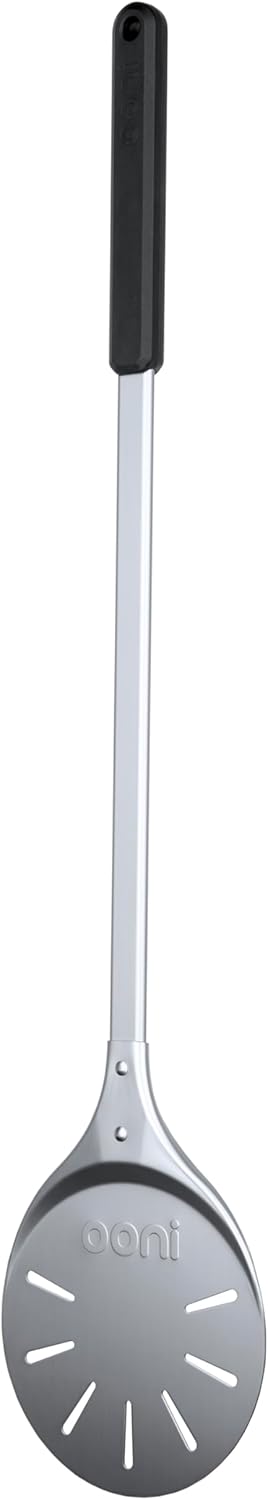 ooni Pizza Turning Peel - 7 Inch Aluminum Perforated Pizza Peel, Lightweight Metal Pizza Turner with Long Handle, Pizza Tools, Pizza Oven Accessories