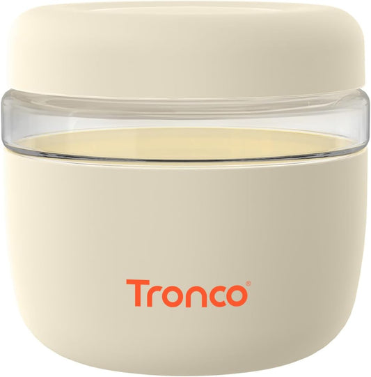 Tronco 24 oz Glass Food Storage Containers with Lids, Airtight, Leak & Spill Proof Glass Lunch Bowls for Meal Prep, Salad, Yogurt, Soup & Stew, Microwave & Dishwasher Safe, BPA-Free, Set of 1