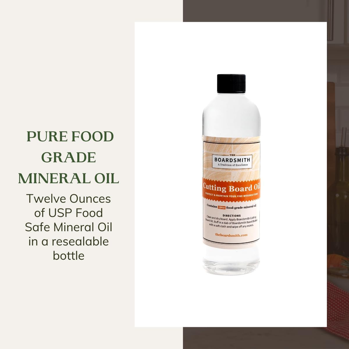 The Boardsmith Cutting Board Oil and Board Butter Set - Premium Cutting Board Wax and Food Grade Mineral Oil Cutting Board Kit - Butcher Block Conditioner (Medium)