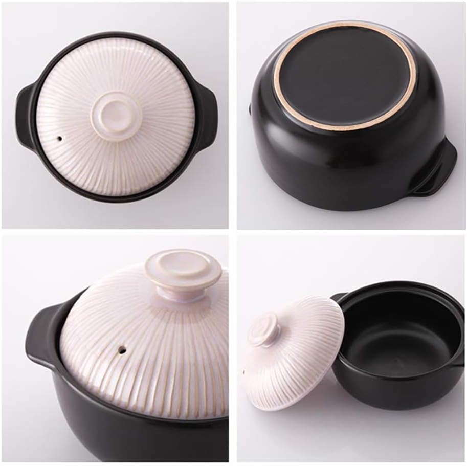 Kitchen Flower Lucia Natural Glazed Ceramic Porcelain Cookware Hot Pot (Beige Pink 1400ml)