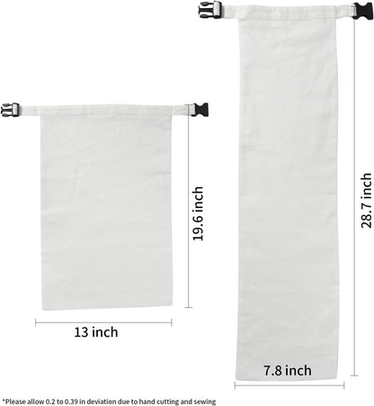 2 Pack 100% Linen Bread Bags for Homemade Bread Sourdough 13 x 19.6 Inch Reusable Bread Storage Bag 7.8 x 28.7 Inch for large Baguette (White)