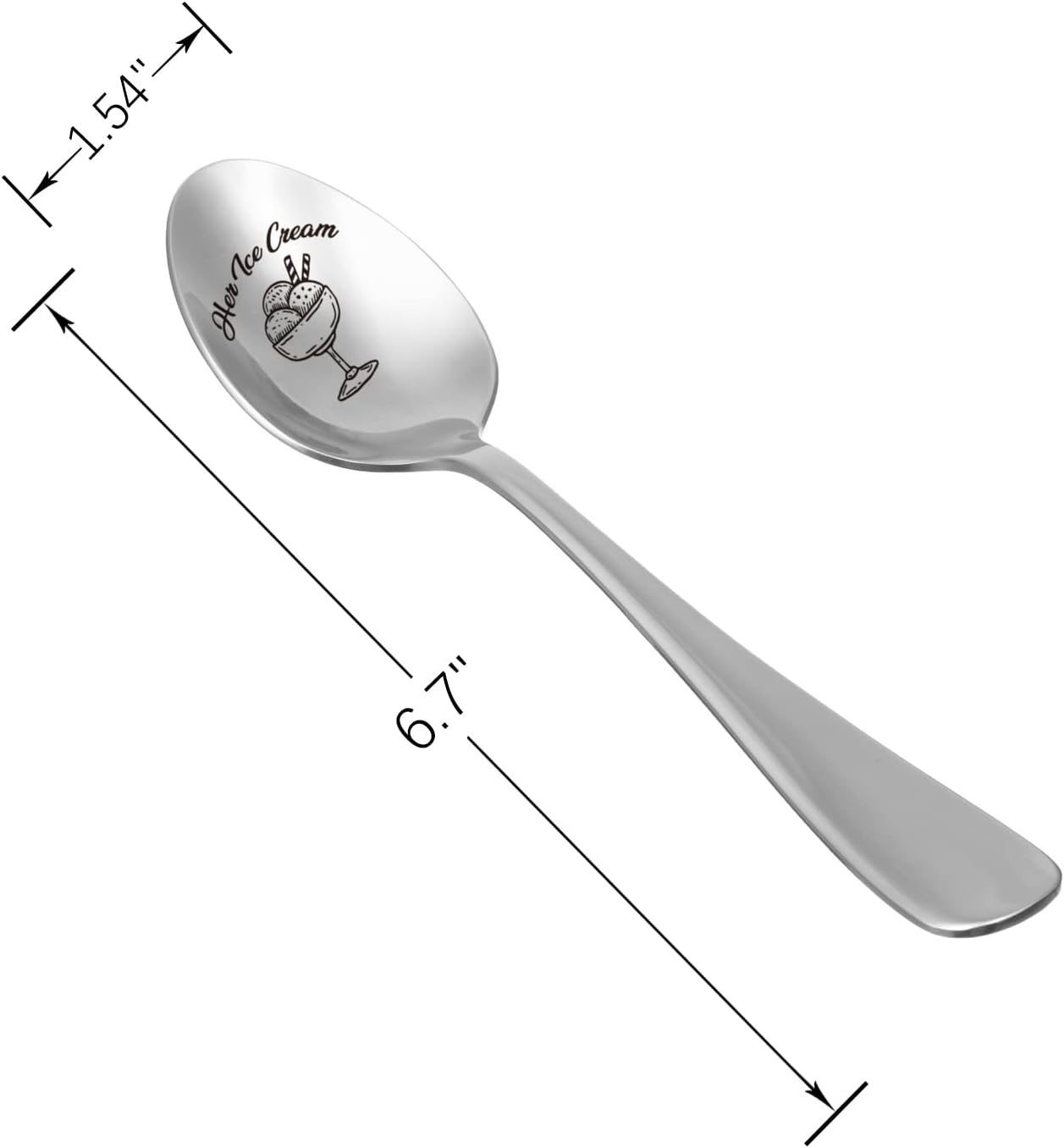 Gifts for Her Him Spoon Valentines Day gift His Ice Cream Her Ice Cream Engraved Spoons Personalized Gift for Valentine's Day Gift,Birthday Gift,Wedding Gift,Christmas Gift