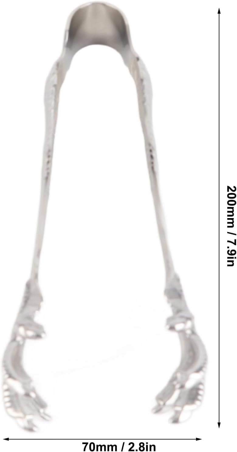 Eagle Claw Style Ice Tongs, Stainless Steel Prevents Slipping Eagle Claw Serving Tongs for Home Bar Sugar Cubes