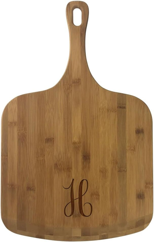 Personalized Bamboo Pizza Peel, Single Initial, Measures 23 1/2" x 14 1/2" Engraved Pizza Board, Custom Pizzeria Decor