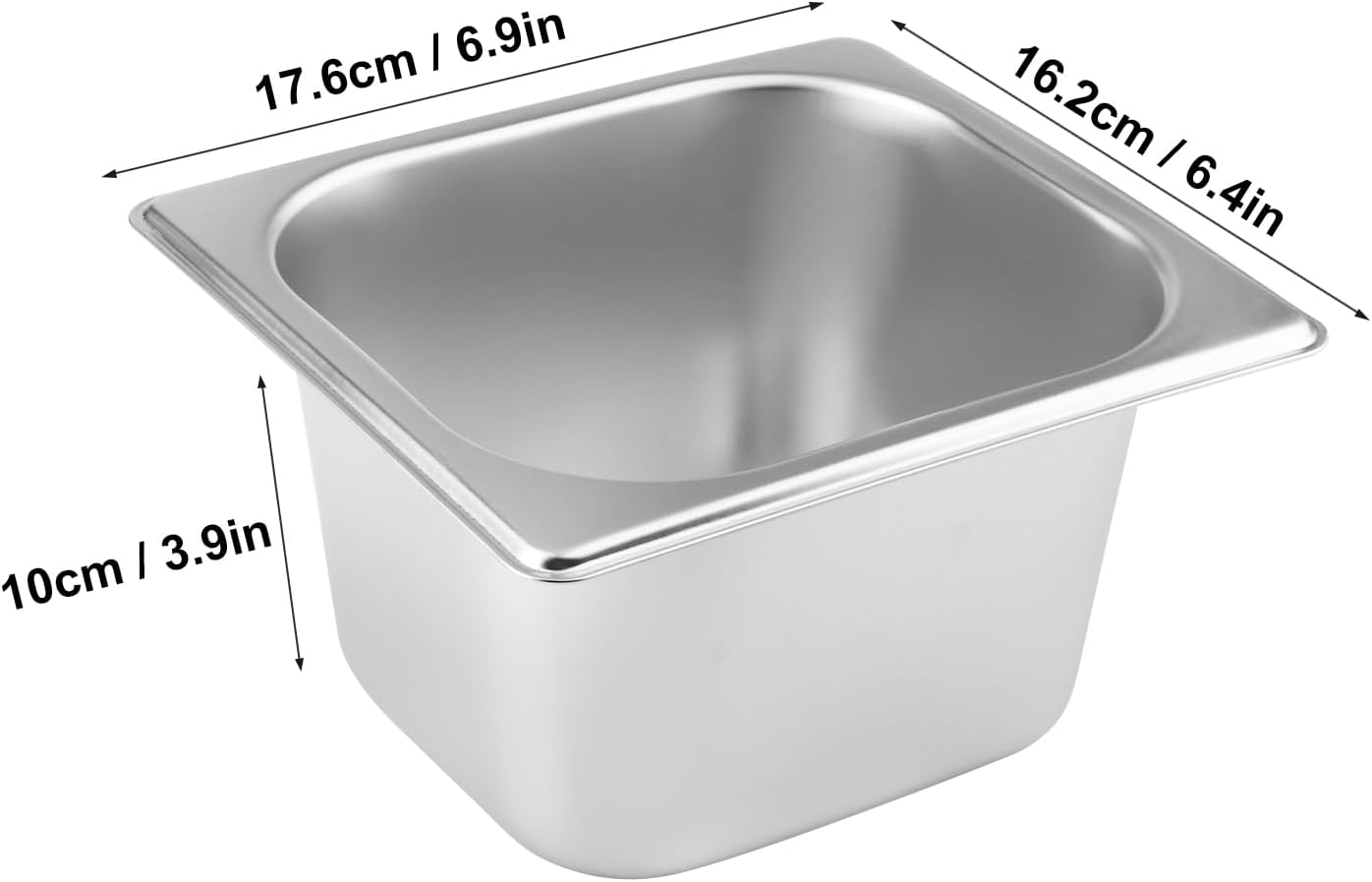 5 PCS 1/6 Size, 4 Inch Deep Stainless Steel Steam Table Pans, Anti-Jamming Steam Pan, Hotel and Restaurant Catering Food Pans by GENHAKON