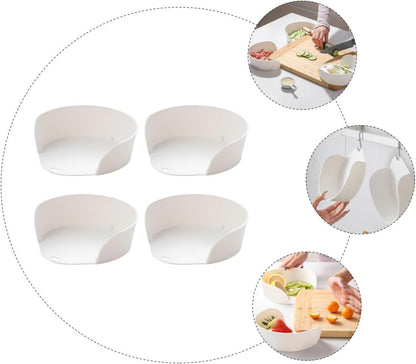 4Pcs Stackable Japanese Style Hot Pot Food Plates Multi-use Vegetable Tray Capacity Dining Ware for Family and Restaurant Food Storage and Serving
