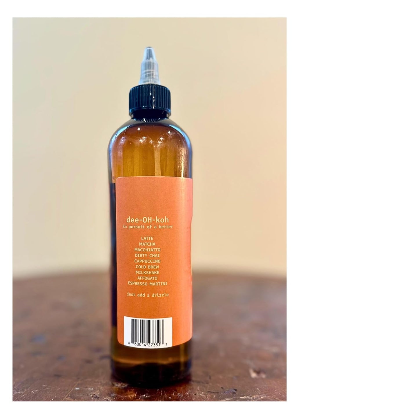 Dioko Simple Syrup, 12 fl. oz Premium Coffee & Dessert Syrup with Easy Pour Spout | No Artificial Dyes or Colors | Perfect for Lattes, Iced Coffee, Cocktails, Pancakes & More (Caramel)