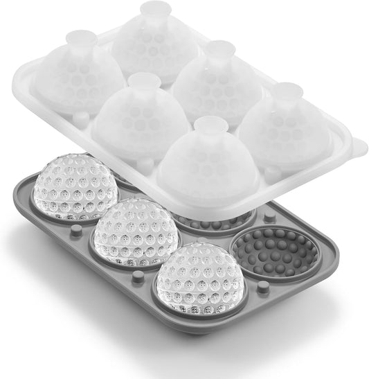 Nax Caki 3D Golf Ice Cube Tray, Large Golf Silicone Fun Shapes Whiskey Ice Mold with Funnel for Cocktails, Bourbon,Brandy, Whiskey Gifts for Men