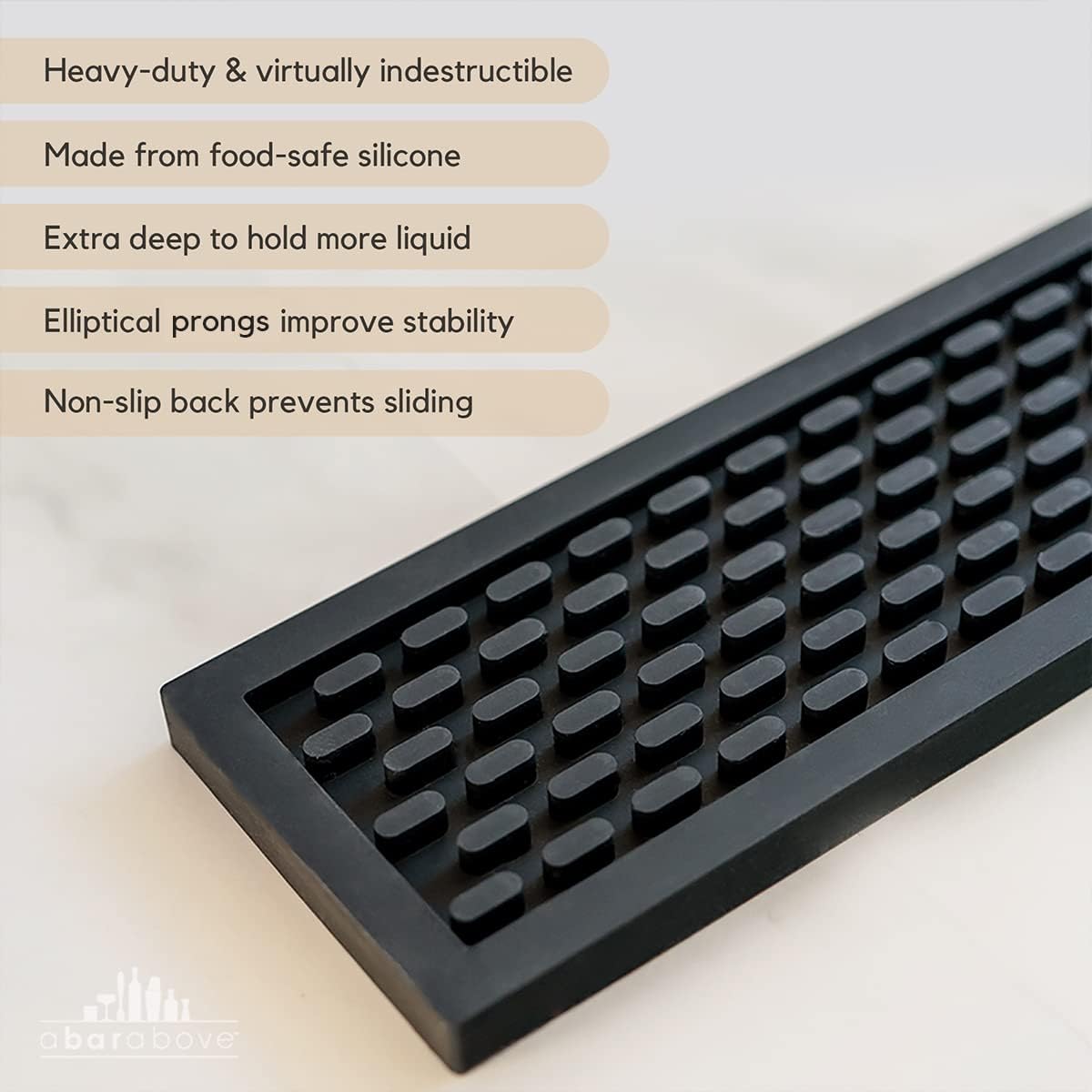 Premium A Bar Above Heavy Duty Bar Mat, Food Safe Silicone Mat, Mats for Bartending and Coffee, Commercial Strength Bartender Accessories, Dish Drying Mats for Kitchen Counter, Barista Accessories