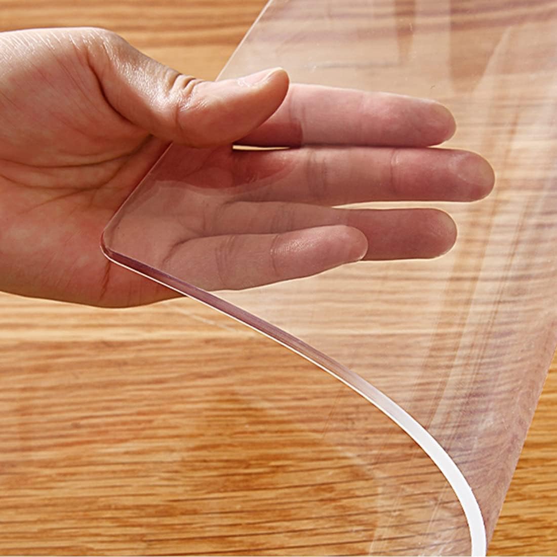 Waterproof Transparent Vinyl Plastic Table Cover Pads for Writing Desk Dining Coffee TV/Sofa Side Table Crystal Desk Top Cloths Heat Resistant 16x63 Clear PVC Table Protector Non-Slip