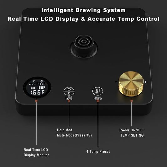 1200W Gooseneck Kettle with ±1℉ Temperature Control,Pour Over Electric Kettle for Coffee & Tea,Digital Display,4 Temp Preset,12H Keep Warm,100% Stainless Steel,Rapid Heating,1L,Matte Black