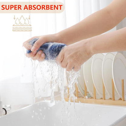 Homaxy 100% Cotton Waffle Weave Kitchen Dish Towels, Ultra Soft Absorbent Quick Drying Cleaning Towel, 13 x 28 Inches, 8-Pack, Navy Blue