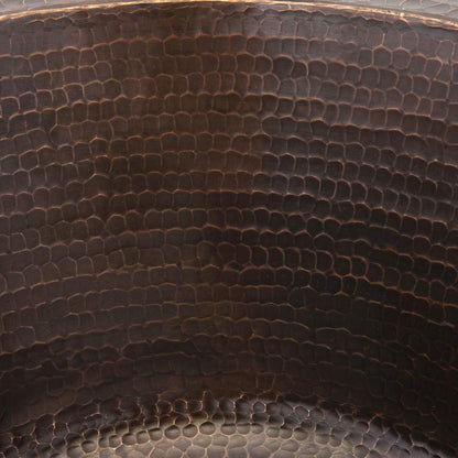 Premier Copper Products BR17DB 17-Inch Round Hammered Copper Prep Bar Sink