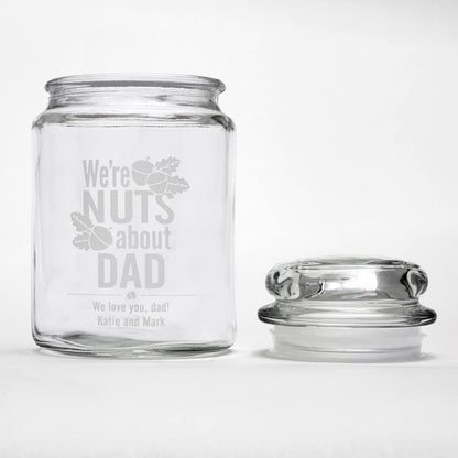 Let's Make Memories Personalized Going Nuts Treat Jar - Nuts About Daddy - For Him - I Version