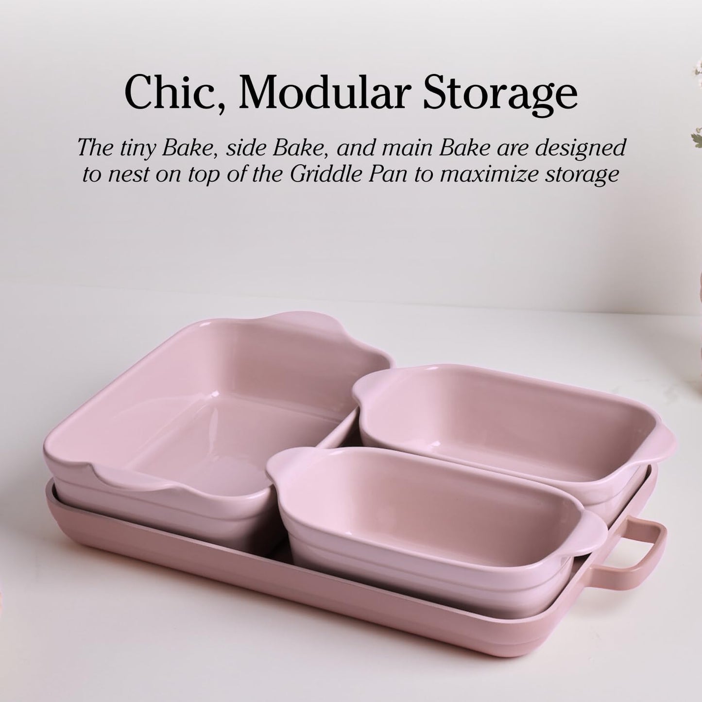 Our Place Bakeware Set | 5-Piece Nonstick, Toxin-Free, Ceramic, Cast Aluminum Set with Oven Pan, Bakers, & Oven Mat | Space-Saving Nesting Design | Oven-Safe | Bake, Roast, Griddle and more | Sage
