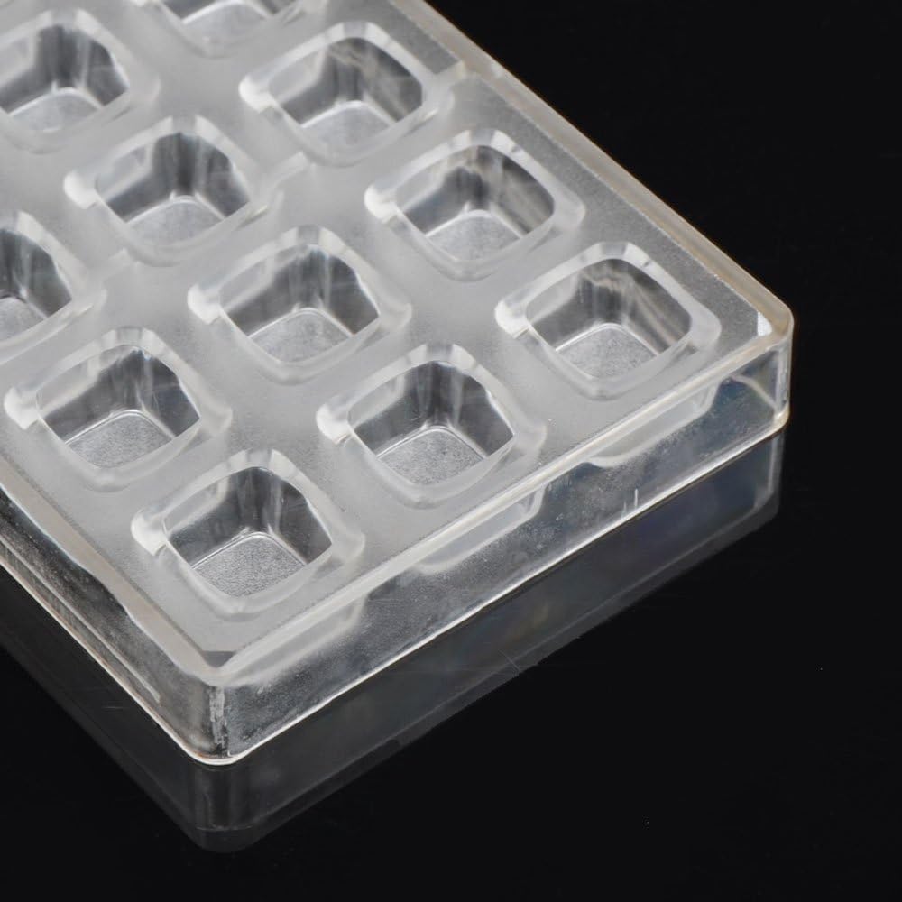 Grainrain square chocolate mold polycarbonate chocolate bar mould candy pastry tools clear hard plastic (19302)