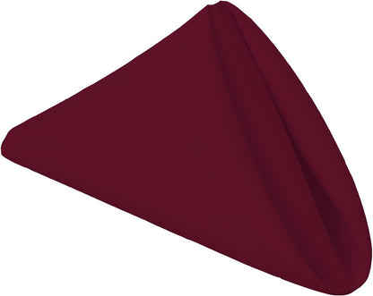 Gee Di Moda Cloth Napkins - 17 x 17 Inch Burgundy Dinner Napkins - Set of 12 Soft & Absorbent Washable Fabric Cloth Table Napkins with Hemmed Edges for Hotel Restaurant, Holiday Parties & Wedding