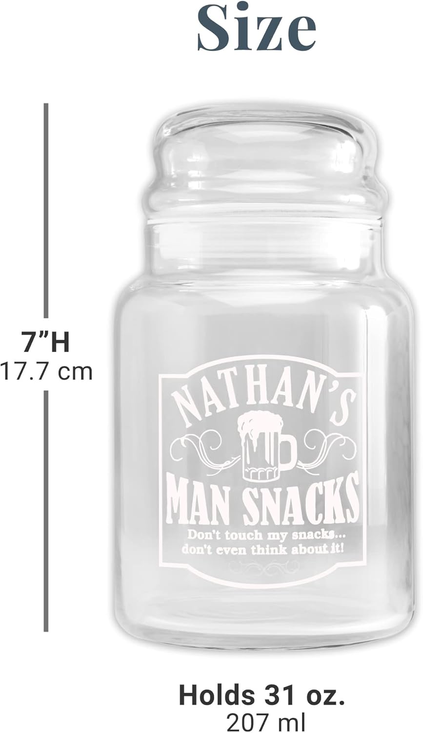 Let's Make Memories Personalized Snacks for Him Treat Jar - For Dad - Candy Jar