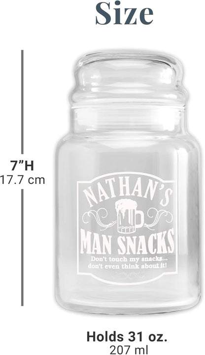 Let's Make Memories Personalized Snacks for Him Treat Jar - For Dad - Candy Jar